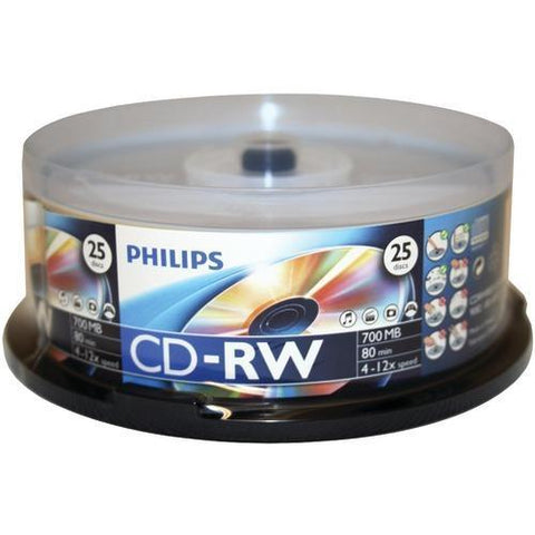 Philips 700mb 80-minute Cd-rws&#44; 25-ct Spindle (pack of 1 Ea)