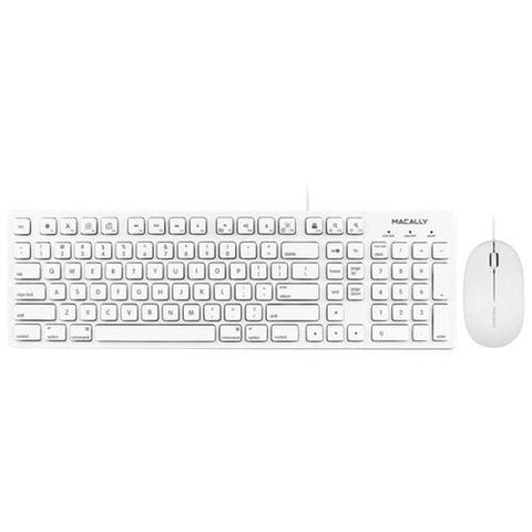 Macally 103-key Full-size Usb Keyboard With Shortcut Keys &amp;amp; 3-button Usb Optical Mouse Combo For Mac (pack of 1 Ea)