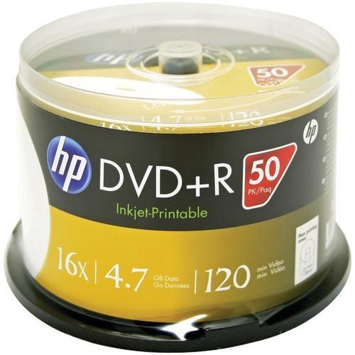 Hp 4.7gb Dvd+rs&#44; 50-ct Printable Spindle (pack of 1 Ea)