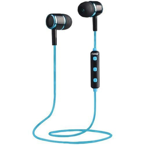 Naxa Bluetooth Isolation Earbuds With Microphone &amp;amp; Remote (blue) (pack of 1 Ea)