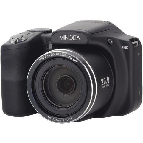 Minolta 20.0-megapixel 1080p Full Hd Wi-fi Mn35z Bridge Camera With 35x Zoom (black) (pack of 1 Ea)