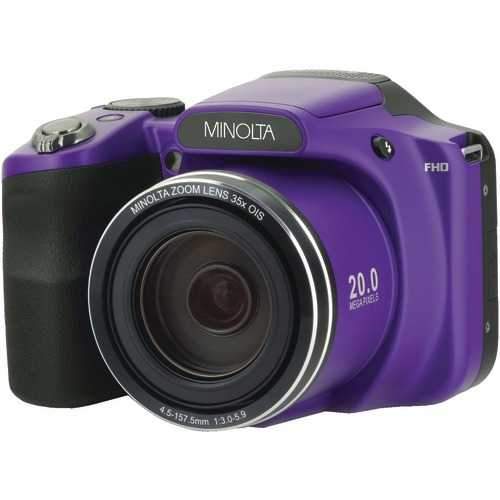 Minolta 20.0-megapixel 1080p Full Hd Wi-fi Mn35z Bridge Camera With 35x Zoom (purple) (pack of 1 Ea)