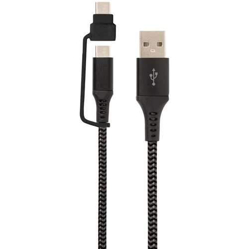 Helix Usb-a To Usb-c Cable With Micro Usb Adapter&#44; 10ft (pack of 1 Ea)