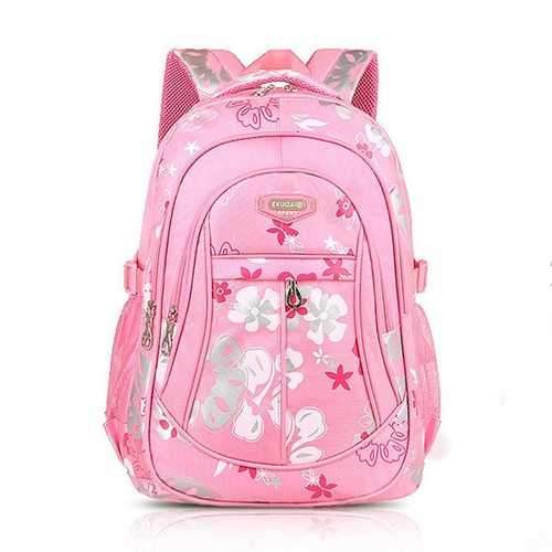 Children Backpack Canvas School Bag Flower Print Rucksack Boy Girl Tour Bags