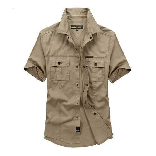 Plus Size Military Cargo Shirt