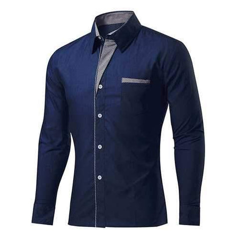 Solid Color Slim Dress Shirt