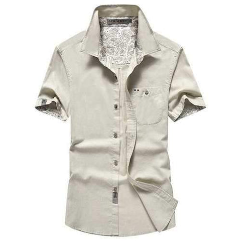 Linen Chest Pockets Cargo Dress Shirts