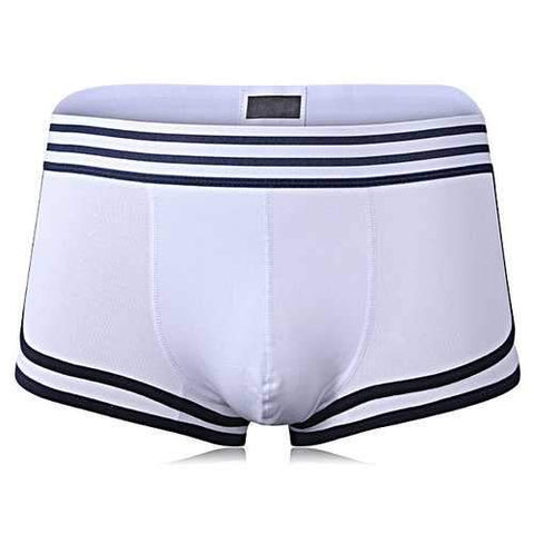 Cotton Breathable Low Waist Underwear Striped Waistband U Convex Boxer Briefs for Men