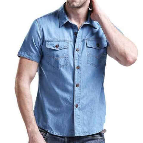 Loose Band Collar Dress Shirts for Men