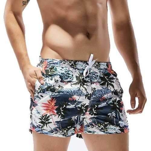 Hawaiian Style Printing Loose Breathable Sports Quickly Dry Board Shorts for Men