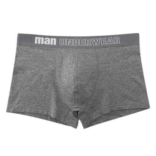 Casual U Convex Cotton Soft Breathable Waistband Mid Rise Boxer Briefs for Men