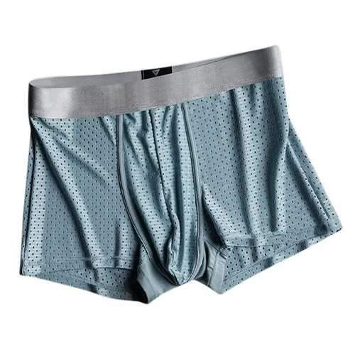 Sexy Mesh Breathable Antibacterial Underwear U Convex Pouch Boxer Briefs for Men