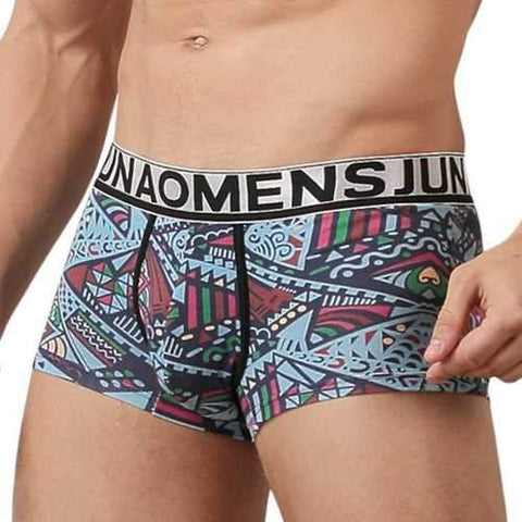 Casual Chinese Style Totems Printing U Convex Design Boxer Briefs for Men