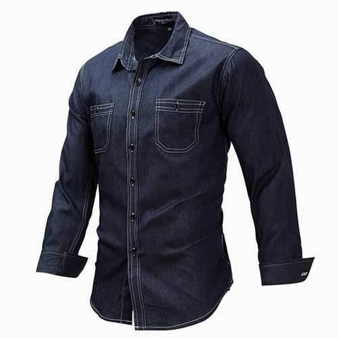 Washed Chest Pockets Denim Shirt