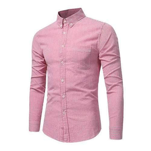 Long Sleeve Solid Color Slim Cotton Dress Shirts