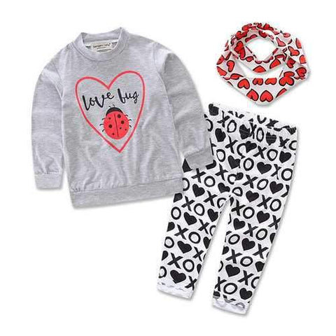 Love Bug Baby Girls Kids Clothing Set