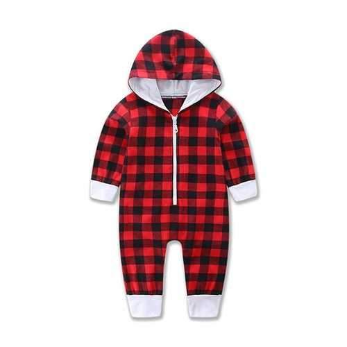 Hooded Plaid Package Fart Garment