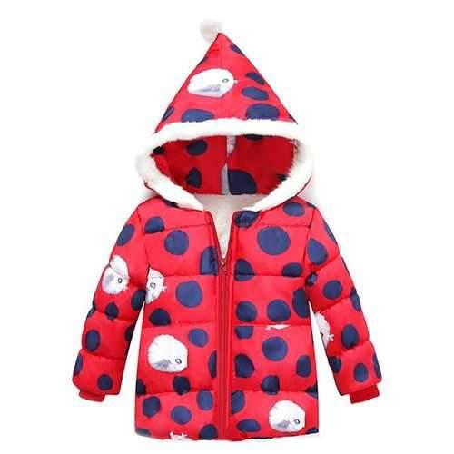 Cute Polka Dot Pocket Zipper Coat