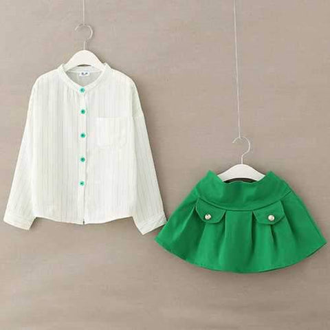 Girls T-Shirt + Mini Skirt Suit