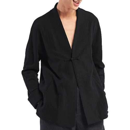 Men Chinese Style Linen Shirt