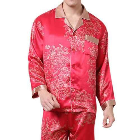 Mens Faux Silk Sleepwear