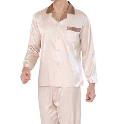 Mens Faux Silk Home Sleepwear Sets