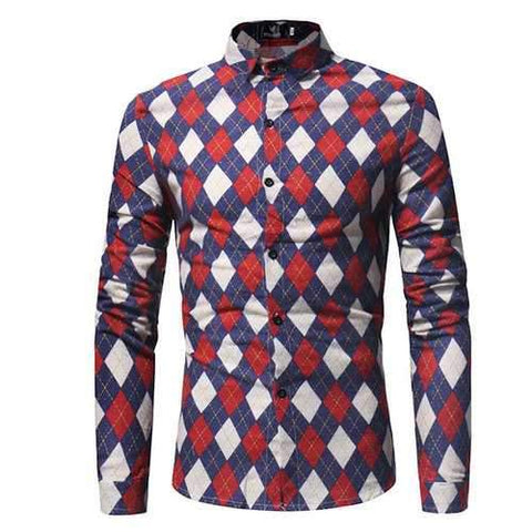 Mens Lattic Pattern Shirt