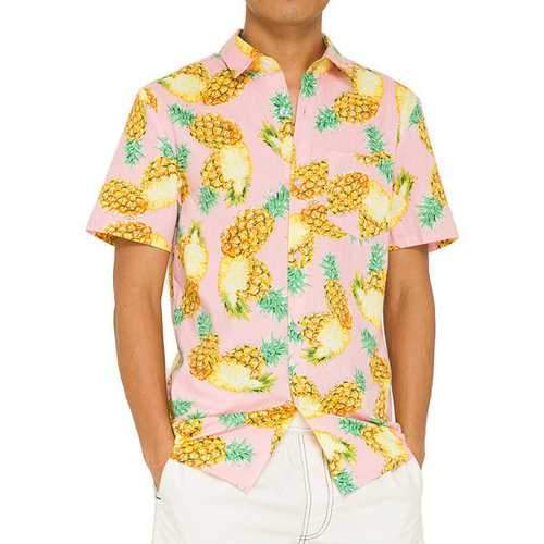 Free Size Loose Pineapple Hawaiian Shirts