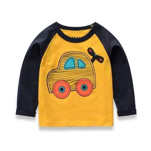 Car Pattern Boys Long Sleeve Tops