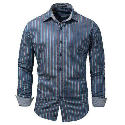 Striped Patchwork Dress Shirts