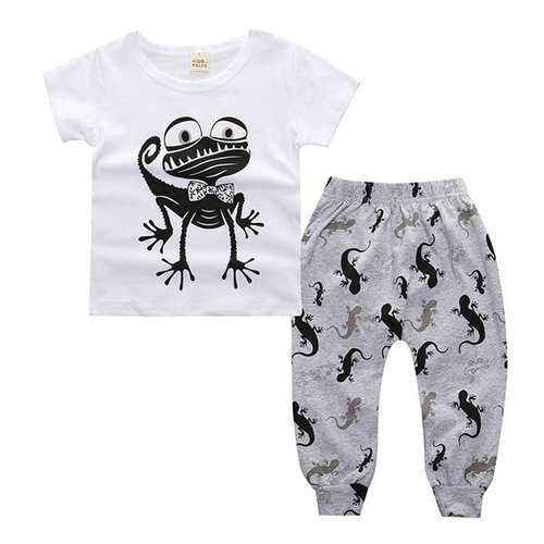 Frog Printed Baby Boys Pajamas Set