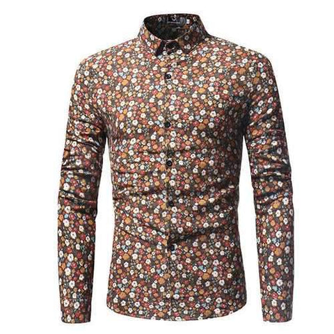 Floral Printing Slim Fit Shirts