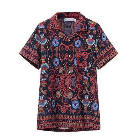 M-4XL Ethnic Design Cotton Shirts