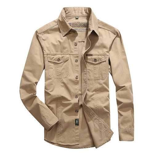 Chest Pockets Cotton Work Shirt