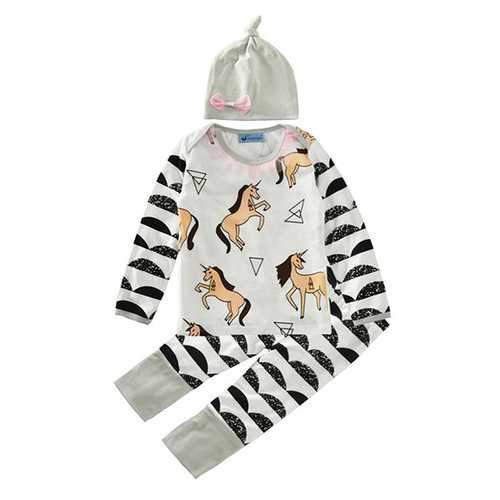 3PCS Animal Baby Girls Boys Clothing Set