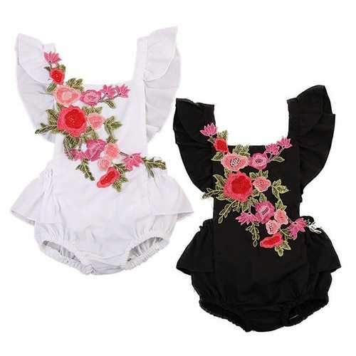 3D Floral Baby Girls Romper