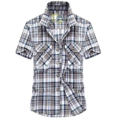 Cotton Loose Checked Shirts