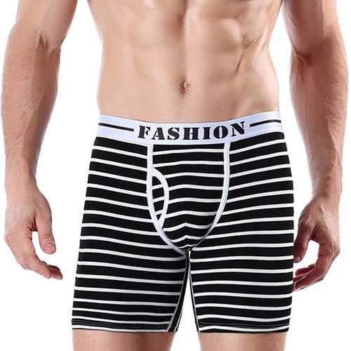 Stripes Front Opening Long Boxers