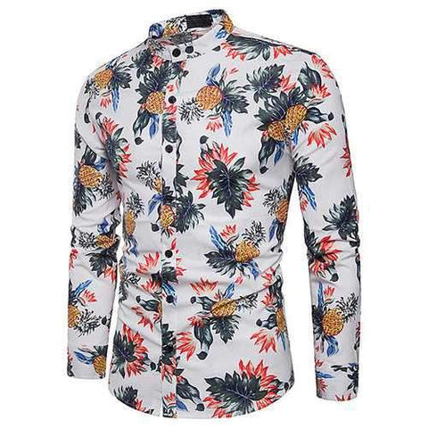 Pineapple Printing Long Sleeve Shirts