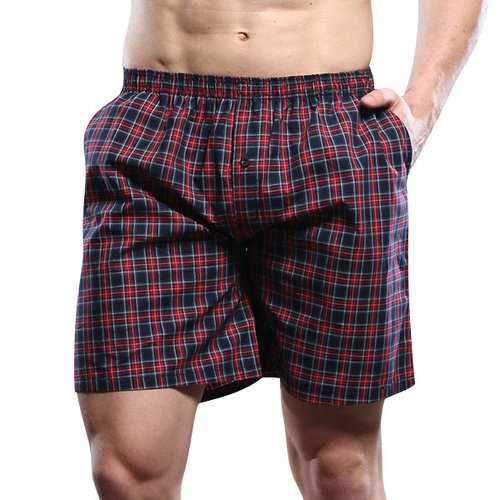 Plaid Cotton Boxer Shorts