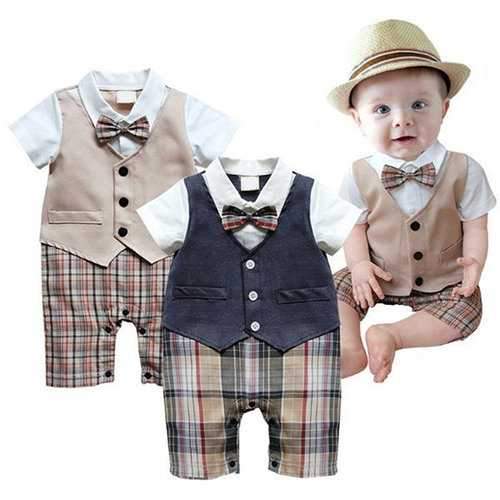 Newborn Baby Boy Gentleman Rompers