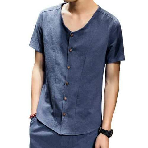 Chinese Style Slim Linen Shirts