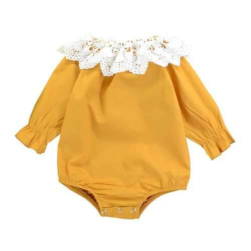 Lace Flower Collar Baby Romper