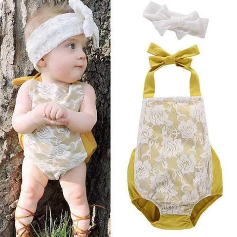 Backless Newborn Baby Girl Summer Romper