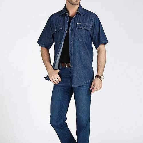 Men Blue Denim Shirt