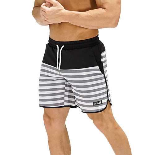 Men Striped Sport Board Short