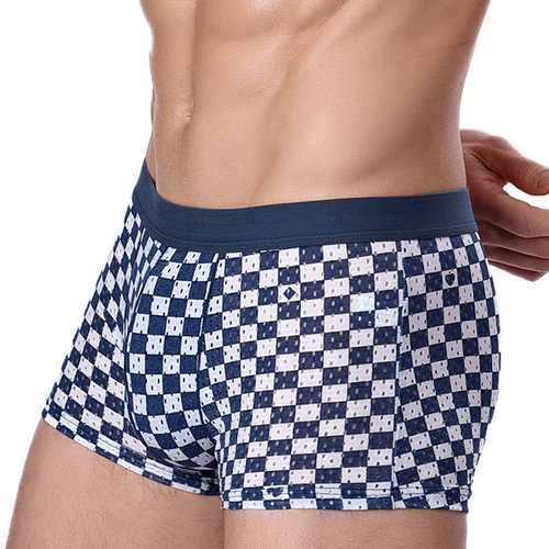 Plaid Mesh Breathable Boxers