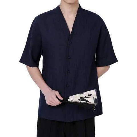 Men Half Sleeve Linen Shirt