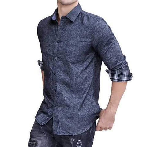 Chest Pocket Long Sleeve Cotton Shirts