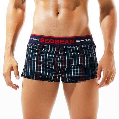 Men Plaid Arrow Boxer